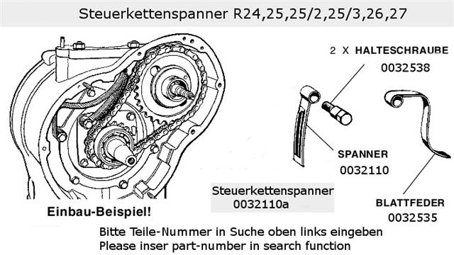  Behelfszeichnung Steuerkettenspanner R24,25,25/2,25/3,26,27  