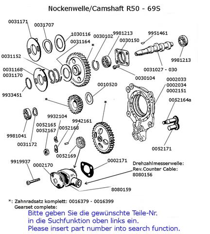  Behelfszeichnung Nockenwelle R50-69S 
   