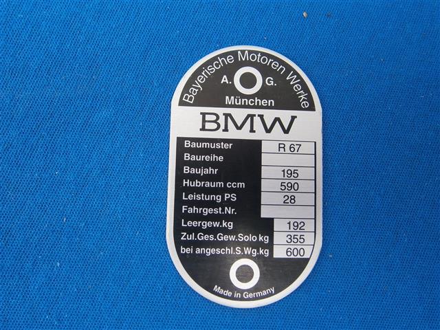 Typenschild R67,67/2,67/3  V