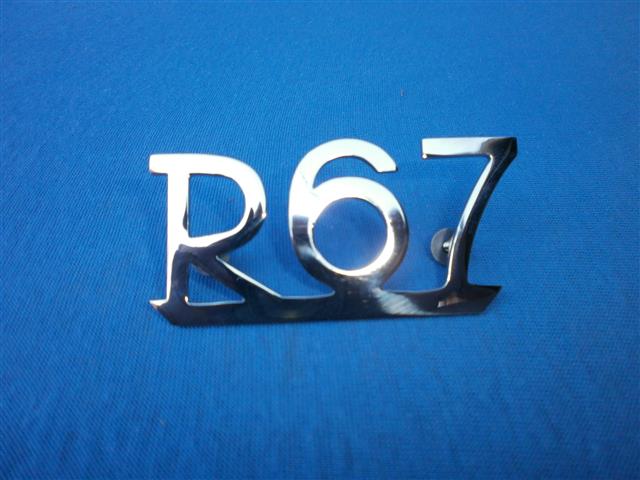 Schriftzug R67 verchromt Schutzblech hinten