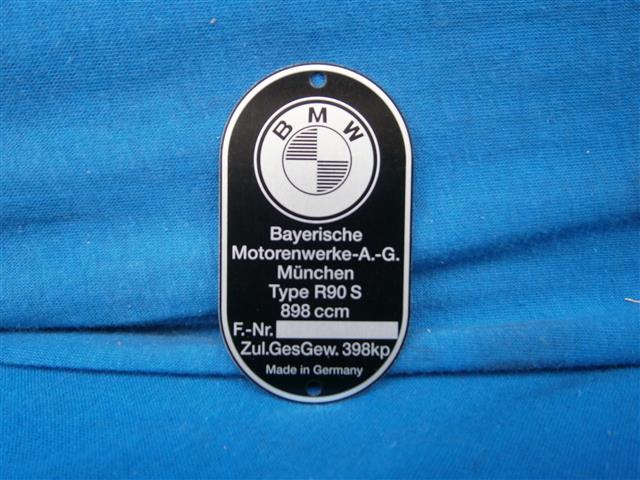 Typenschild 90/S - 09/75