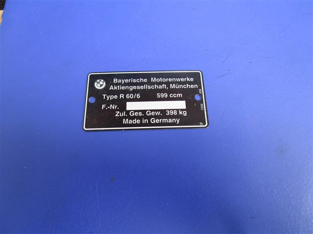 Typenschild 60/6  eckig