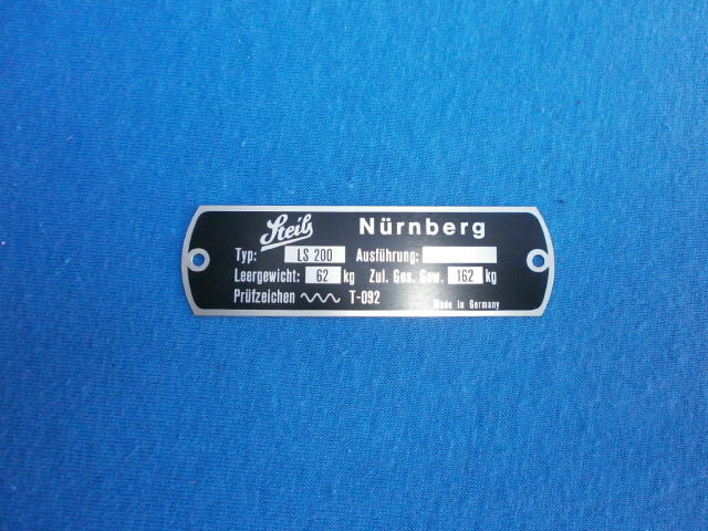 Typenschild Steib LS 200